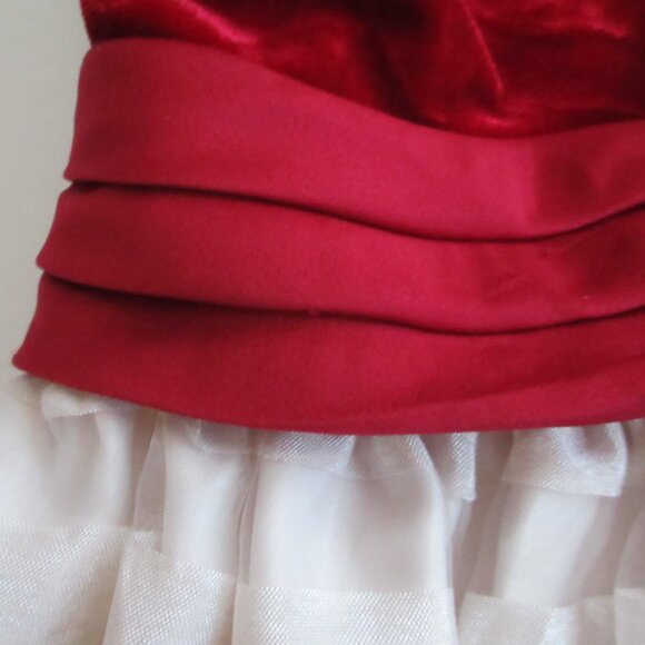 Jayne Copeland Girls Red Velvet & Ivory Crinoline Holiday Christmas Dress Size 7 - Picture 11 of 15